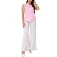 thumbnail image 2 of INSPIRE CHIC Women's Sleeveless Striped Tie Neck Casual Tank Tops Shirts S Pink, 2 of 6