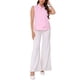 thumbnail image 2 of INSPIRAR CHIC Camisetas sin mangas de rayas con lazo en el cuello para mujeres S Rosa, 2 of 6