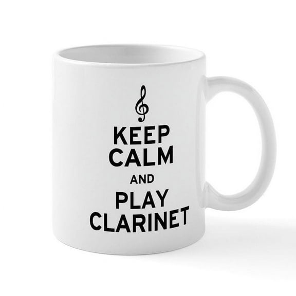 CafePress - Keep Calm Clarinet Mug - 11 oz Ceramic Mug - Novelty Coffee Tea Cup