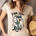thumbnail image 4 of Faith Hope Love Christian T-Shirt | Cross Butterfly Floral Graphic Tee, Black, Size S, 4 of 6