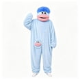 thumbnail image 4 of Big Mouth Monster Onesie Pajamas, Plush Monster Onesie, Soft Plush Loungewear, Cozy One Piece Loungewear Funny Onesie for Halloween Costumes, Halloween Pajamas & Christmas Pajamas Light Blue 120, 4 of 5