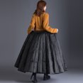 thumbnail image 3 of Falda larga acolchada de invierno con cintura alta y corte A para mujer, con aislamiento y largo hasta el tobillo L, 3 of 9