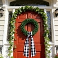 thumbnail image 5 of Black And White Checkered Wreath Belt - Front Door Decor For Home, Indoor Outdoor Wall Hanging, Seasonal Festive Classic Pattern Decoration - For Housewarming, Christmas,, 5 of 6