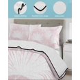 thumbnail image 3 of Twin XL Quilt Bedding Set, Pink Palm Leaves Coastal Reversible Summer Quilt 3 Pieces, Summer Tropical Botanical Boho Lightweight Bedspreads Coverlets with 2 Pillow Shams for All Seasons, 3 of 5