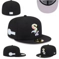 thumbnail image 2 of Chicago White Sox Gorra Hombres Mujeres De Béisbol Hiphop Sombreros Fitted Completo Cerrado Gorras Deportivas Sombrero, 2 of 4