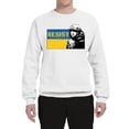 thumbnail image 2 of Support Ukrainian Flag Zelensky RESIST Unisex Crewneck Graphic Sweatshirt, White, X-Large, 2 of 4