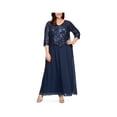 thumbnail image 1 of Alex Evenings Womens Sequin Shift Dress navy 24W, 1 of 1