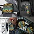 thumbnail image 4 of Uorisanigo Hummingbird Sunflower 18 Packs Front and Back Seat Covers Full Set+Seat Belt Pads+Steering Wheel Coverr+Center Console Pad+Headrest+Shift Knob Cover+Handbrake+Coasters+Keychain, 4 of 7