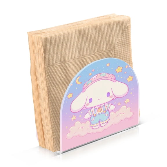 Haosy Napkin Holder for Table Acrylic Kitchen Paper Tissue Dispenser, Cute Cinnamoroll with Star Moon