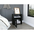 thumbnail image 2 of Side Table - Black. One Shelf, Single Door Cabinet. Particle Board. 23 Inches High. Easy Assembly. Ample Storage Area Black Nightstand. Board Material. 23.59 Height. Simple Spacious Facility, 2 of 2