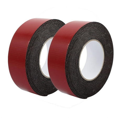 2pcs 5M 50mm x 4mm Dual-side Adhesive Shockproof Sponge Foam Tape Red Black