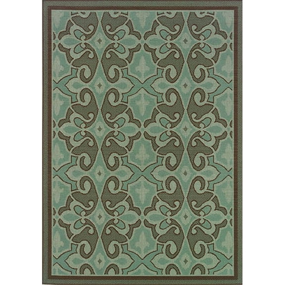 Moretti Wordhaven Area Rug 2335L Blue Damask Border 7' 10" x 10' 10" Rectangle