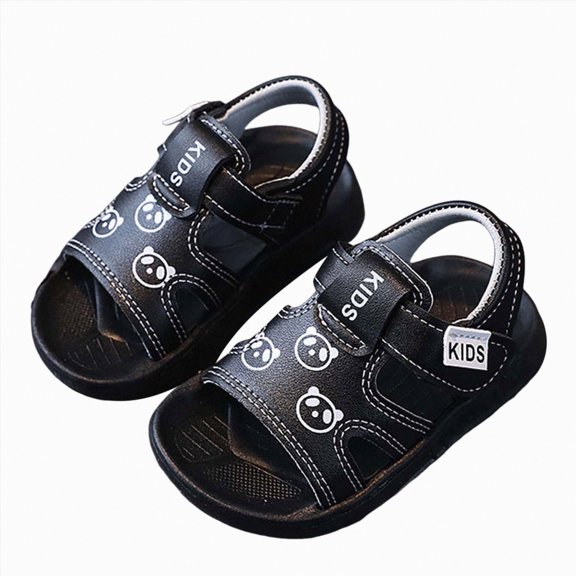 Kogui Boys Summer Sandals Boys Water Sandals Outdoor Hiking Adjustable Strap Sport Sandals Size 11 (Black,Little Kids 11)