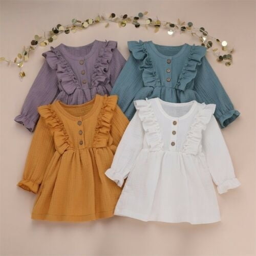 New Toddler Kids Baby Girl Cotton Linen Party Casual Dress Clothes Set Sundress Walmart
