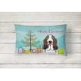thumbnail image 2 of Carolines Treasures BB1615PW1216 Christmas Tree and Basset Hound Canvas Fabric Decorative Pillow, 12H x16W, multicolor, 2 of 3