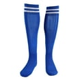 thumbnail image 1 of Medias deportivas elásticas para fútbol Calcetines de fútbol azules por encima de la rodilla para adultos, 1 of 8