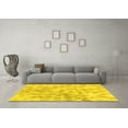thumbnail image 3 of Ahgly Company Machine Washable Indoor Round Abstract Yellow Modern Area Rugs, 7' Round, 3 of 4