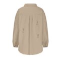thumbnail image 4 of IROINNID Denim Jacket for Women Long Sleeve Turndown Lapel Color Wash Jean Jacket Solid Color Lightweight Button Down Basic Outerwear,Khaki, 4 of 5