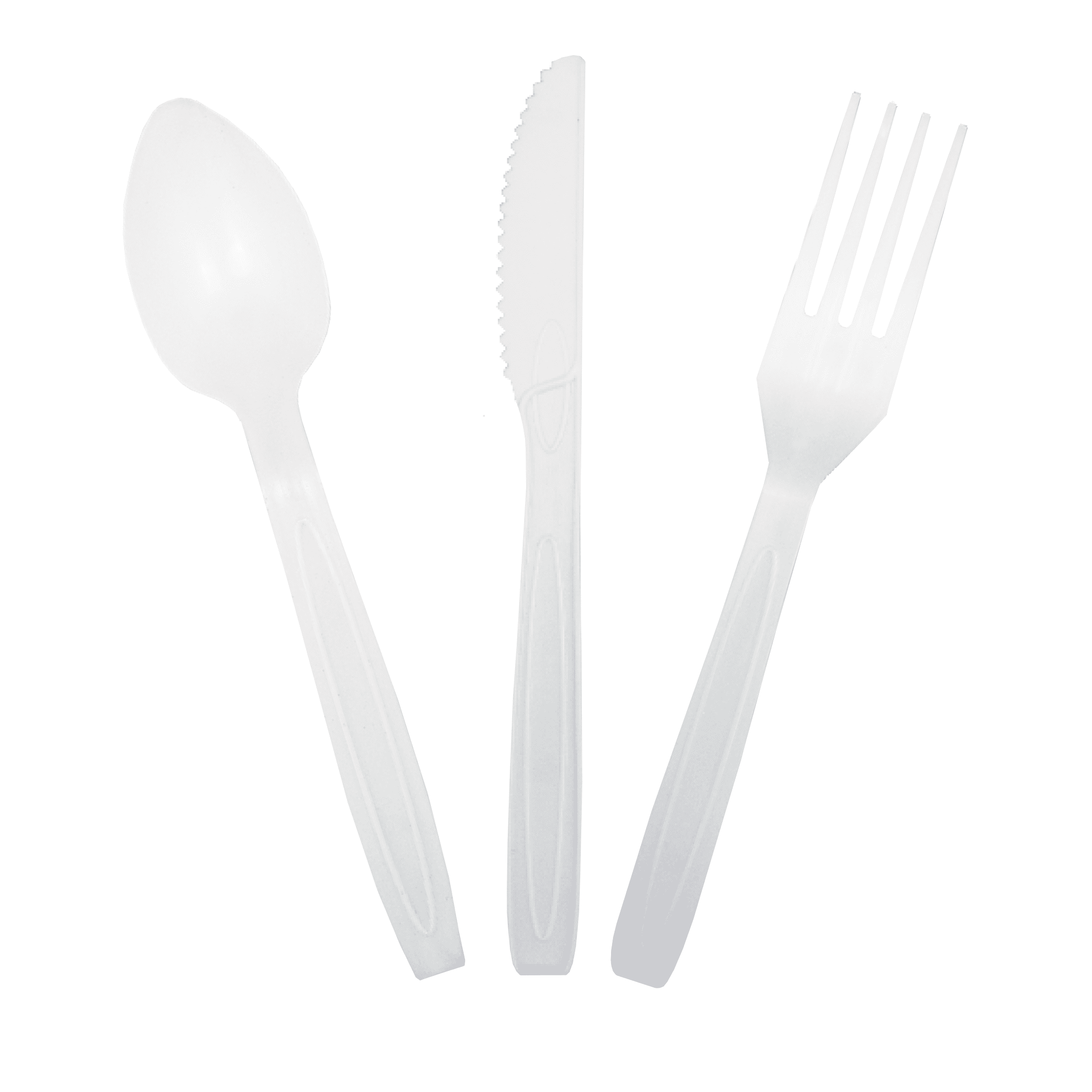 Great Value Disposable Compostable Biopolymer Cutlery, Residential Single Use, White, Set 48 Pack
