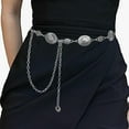 thumbnail image 3 of Zhengup Chain Belt for Women Metal Waist Chain Belt Concho Boho Western Belt, 3 of 8