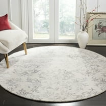 SAFAVIEH Glamour Blanca Damask Area Rug, Grey, 6' x 6' Round