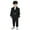 Black, variant on Wdgfv Boys 3 Piece British Style Suit Set, Double Breasted Cropped Blazer, Straight Leg Dress Pants & Decorative Necklace, Trendy Kids Formal Outfit for Host Catwalk Stage Performance 11-12 Years
