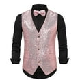 thumbnail image 2 of Daolelai Men's Sequined Suit Vest, 2 of 5