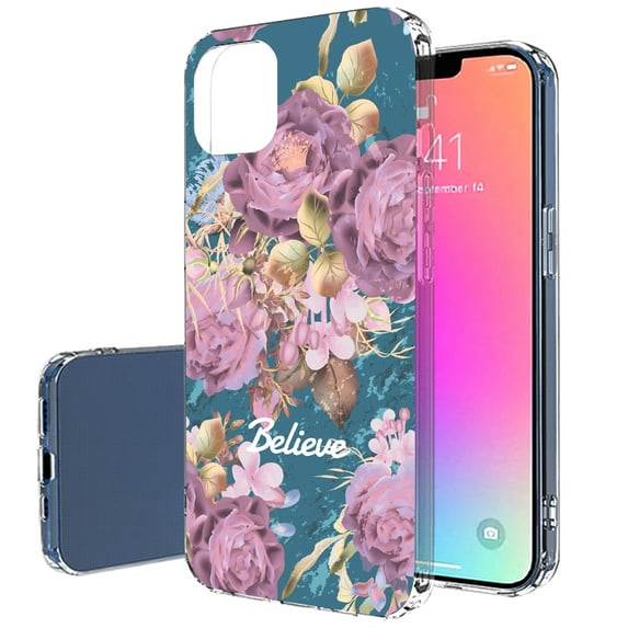 TalkingCase Slim Phone Case Compatible for Apple iPhone 14 Pro Max, Believe Flowers Print, Lightweight, Flexible, Soft, Printed in USA