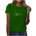 thumbnail image 1 of Mujeres Manga Corta de Verano Tops Impreso Sudadera Casual, Cuello Redondo Blusa Ligera para la Primavera Y el Verano, 1 of 7