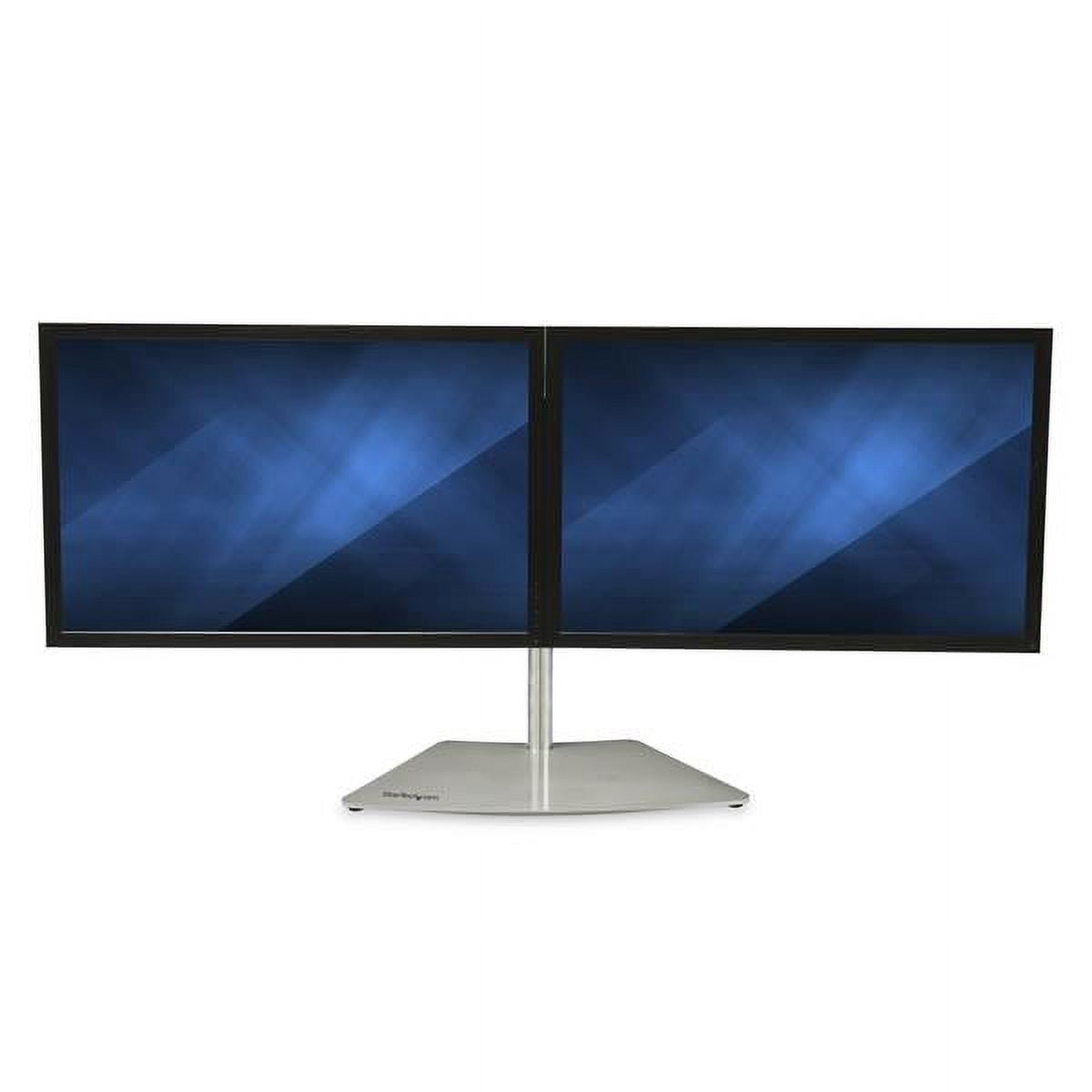 DUAL MNTR STAND HORIZONTAL FOR UP TO 24IN MNTR SILVER