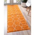thumbnail image 1 of Unique Loom 3146702 2 x 6 ft. Geometric Trellis Frieze Runner Rug, Orange, 1 of 2