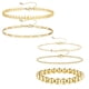 thumbnail image 1 of Juego de pulseras de cadena con cuentas de oro para mujer, pulsera de eslabones de cadena de oro fino y delicado chapado en oro real de 21 quilates, pulseras de oro ajustables apilables, joyería para, 1 of 5
