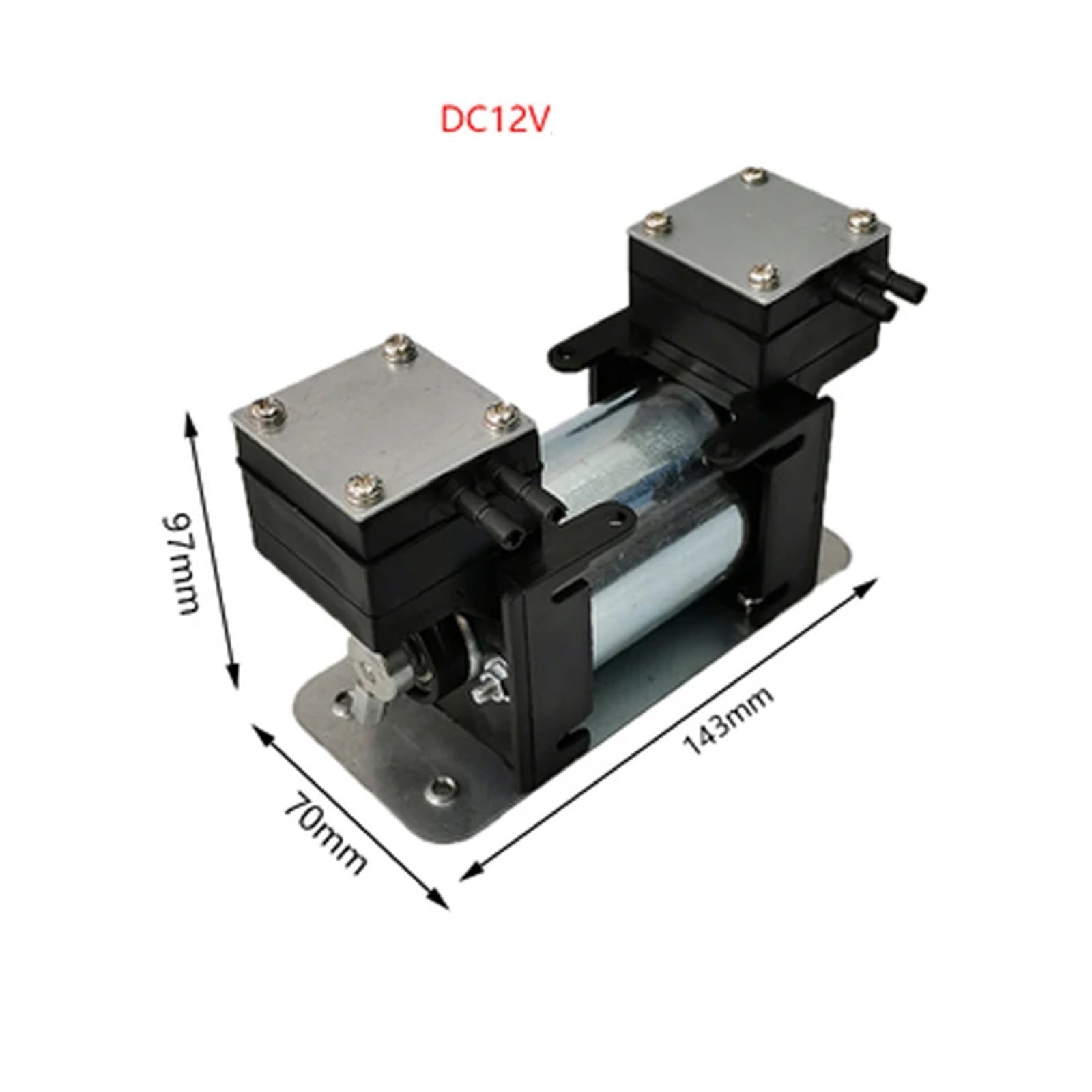 12V/220 High Positive And Negative Pressure Miniature Vacuum Pump, Large Flow Beauty Instrument Mute Double-head Diaphragm Pump ,Easy to Use