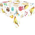 thumbnail image 1 of BSDHOME Blue Red Hispter Owl Tablecloth Sets 52x70 Inches - Little Bird Floral Sofa Table Cloth Cover for Dinner Party Decoration, 1 of 5
