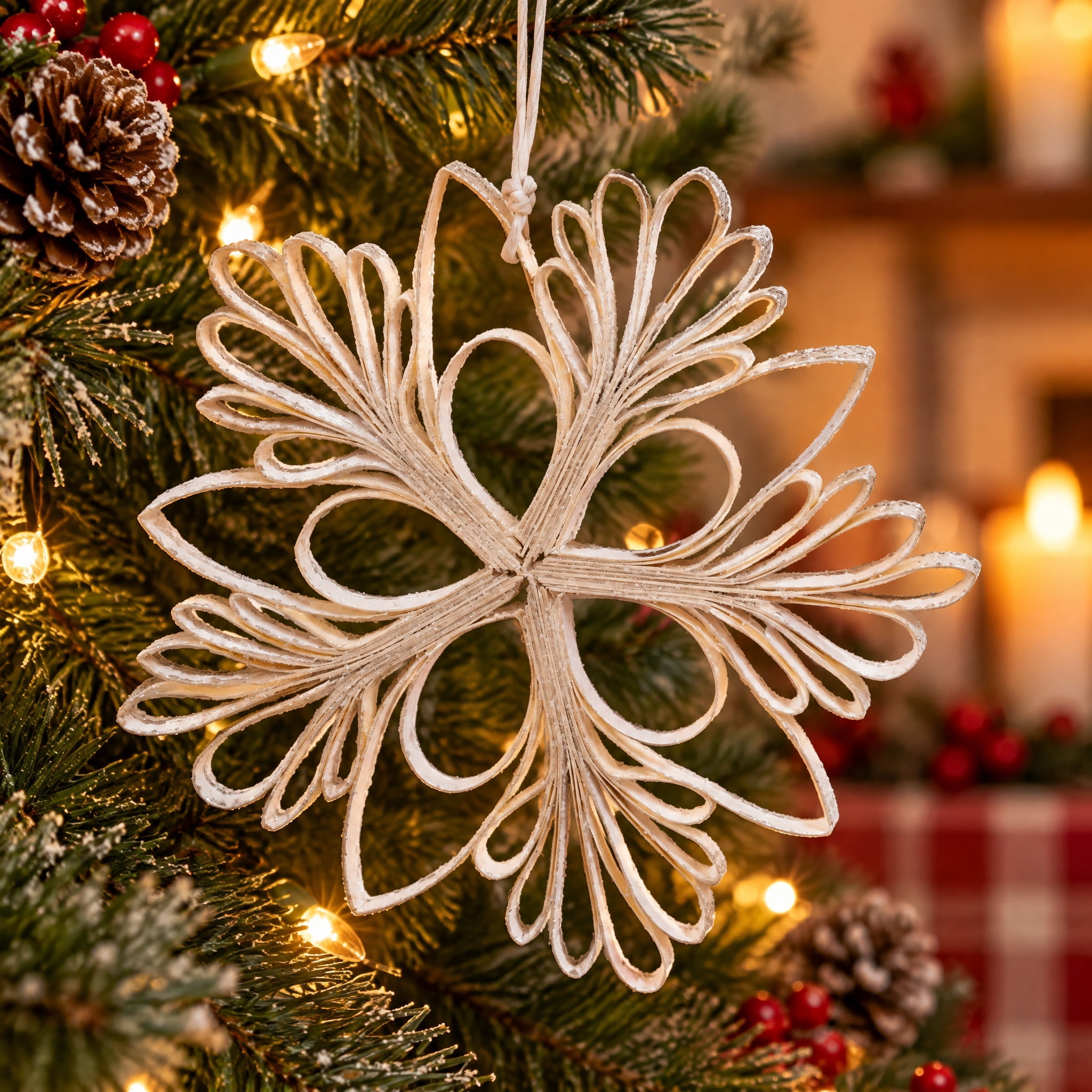 White Paper Snowflake Christmas Ornament, 5.5", by Holiday Time