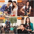 thumbnail image 4 of Pioneer Flower Floral Print Pattern Apron for Women and Men, Cotton Linen Waterproof with Pockets, Adjustable, 33x27 Inch for Kitchen, Gardening, BBQ, Salon, 4 of 6