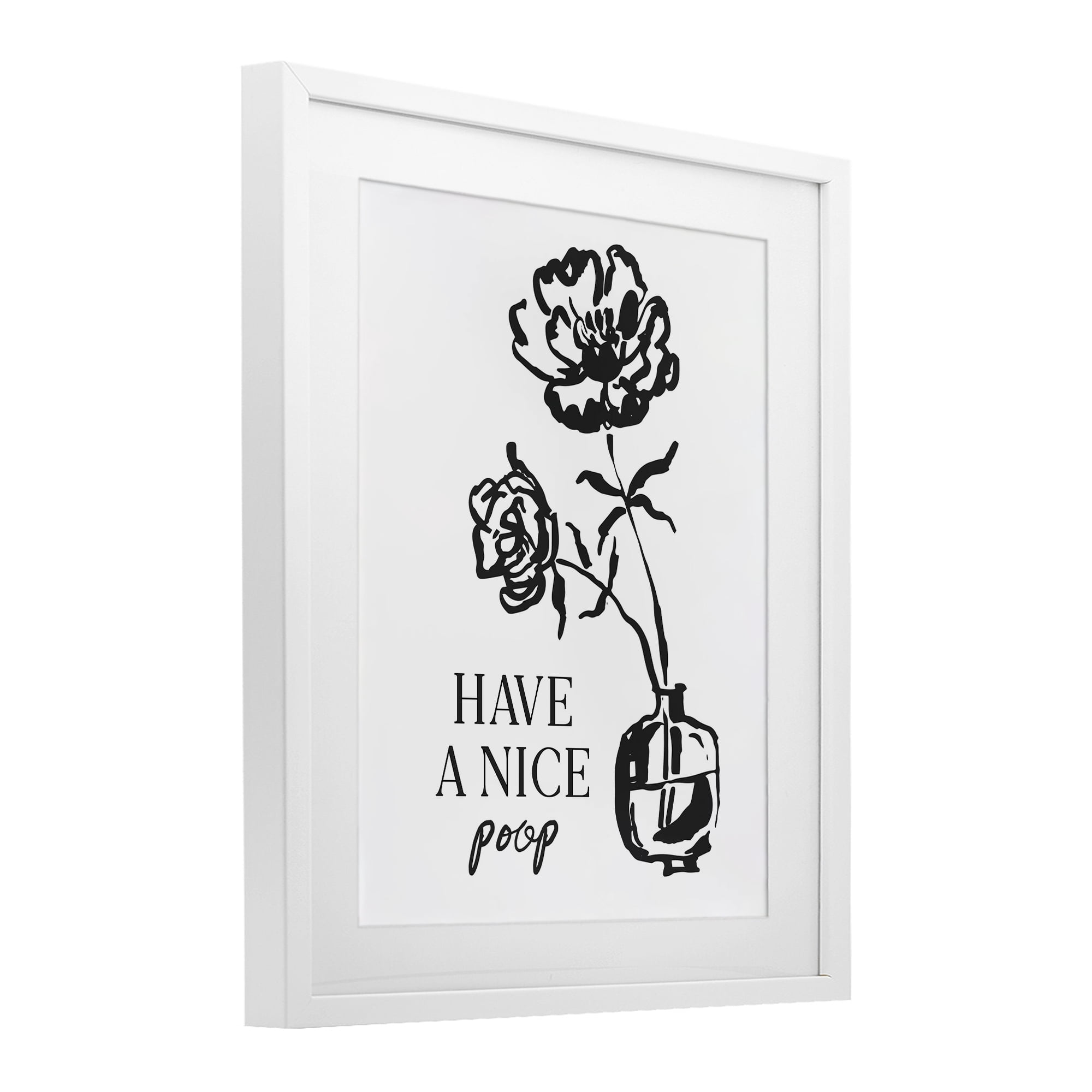 Stupell Industries Have A Nice Poop White Framed Print Under Glass, design by Lettered and Lined
