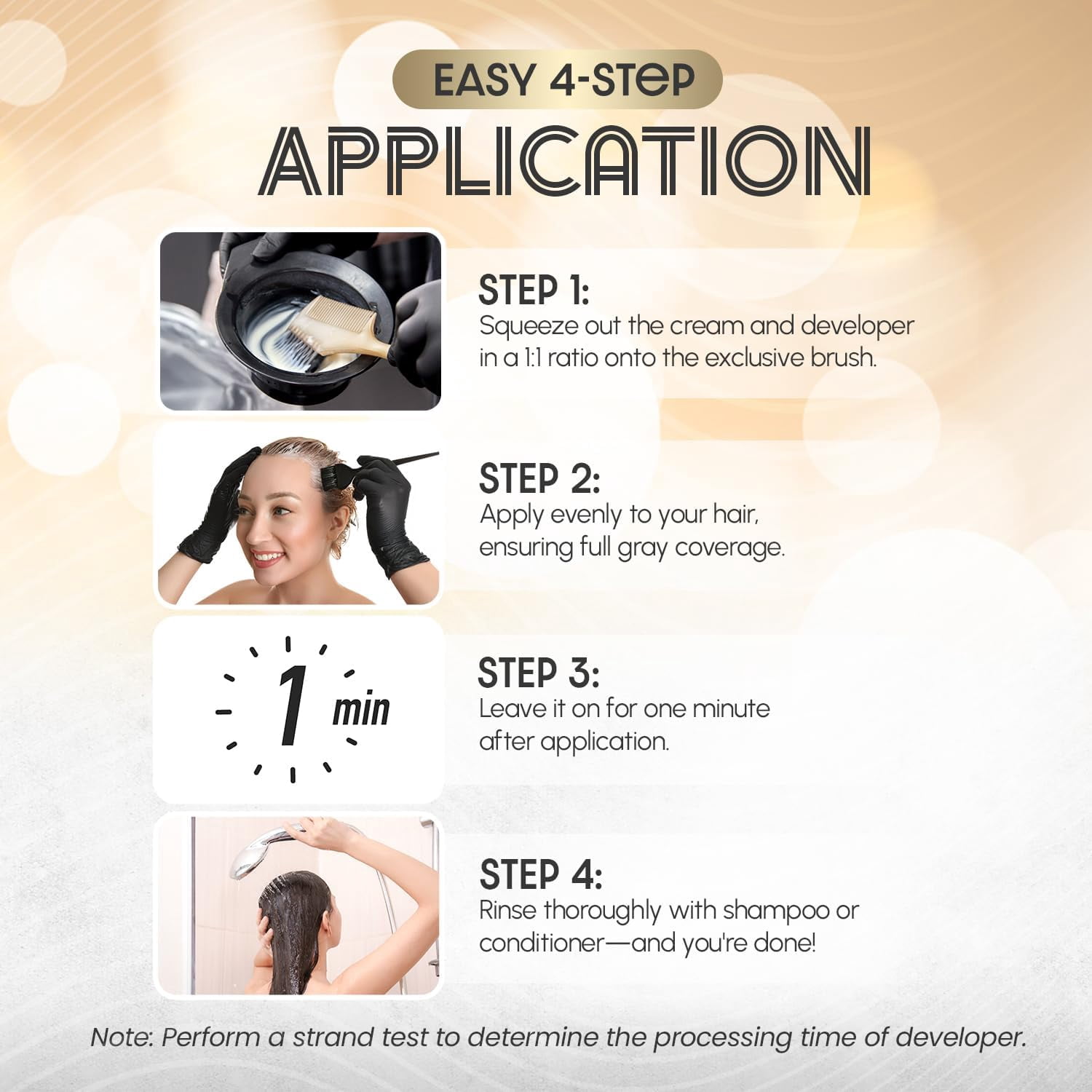 Herbishh Rapid Infusion Hair Color Cream – 1N Natural Black Hair Dye Permanent One Minute with Comb Applicator, Hair Color for Gray Hair Coverage, Ammonia-Free, Patented Korean Technology, 2.03 fl. O