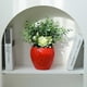 thumbnail image 5 of Jarrón de cerámica Inteprter para arreglos florales maceta hidropónica forma de fresa Rojo pequeño, 5 of 6