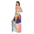 thumbnail image 3 of FORMRS Womens Long Sarong Beach Wrap Semi-Sheer Bikini Skirt Bathing Swimsuit Cover Up, Minimalist Triangles, 3 of 7
