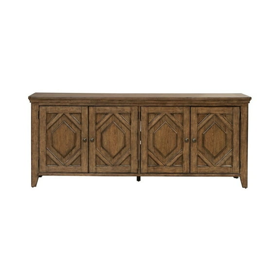 Liberty Furniture Carolina Park 78 Inch TV Stand Entertainment Center  - Amber Brown