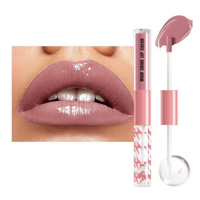 SIfdSeng Rouge à Lèvres Violet Double Gloss Rouge à Lèvres Non Collant Longue Durée Gloss Durable Velours Rouge à Lèvres pour le Style Marqueur de Taches de Lèvres