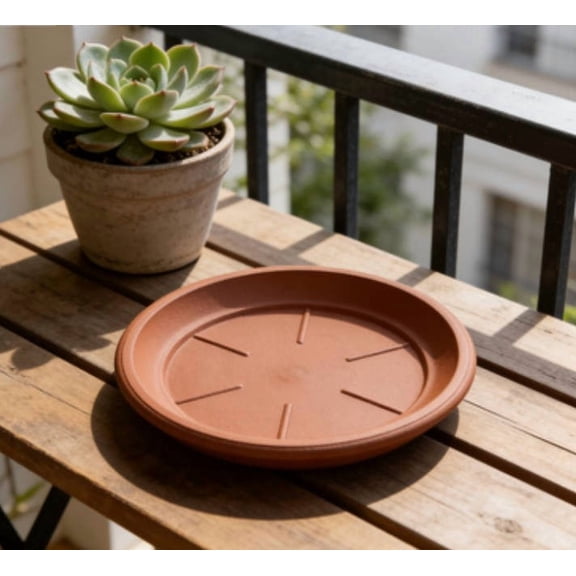 Deep Thickened Plastic Flower Pot Saucers - Multi-Sized Drip Trays for Indoor/Outdoor Gardening, Sturdy, Weather-Resistant, Easy to Clean 红色