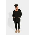 thumbnail image 3 of CASSIE LIZ Womens Plus Size Tops 2X Long Sleeve Shirts Fall Crew Neck Black Sweatshirts Fashion Knit Tee Loose Fit Tunics Winter Blouses Casual Oversized Pullovers with Pocket 2XL 18W 20W, 3 of 6