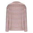 thumbnail image 4 of miqiqism Womens Cotton Tops Striped Long Sleeve Pullover Shirts Teen Girls V Neck Tunic Basic Tshirts Juniors Loose Drop Shoulder Blouses 2025 Spring,#01_Pink,Large, 4 of 5