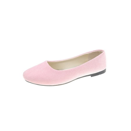 

SIMANLAN Women s Flats Slip on Ballet Flats Comfort Casual Shoes Light Pink 6.5