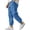 Light Blue #11, variant on Linen Pants Men Ankle Length Elastic Waist Beach Solid Color Pants Lightweight Ankle Strap Comfy Summer Trousers with Pockets Navy L