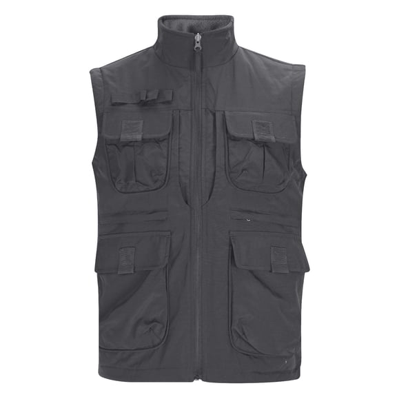 Womens Tank Tops- Cargo Vest for Women Casual Sleeveless Lightweight Outdoor Fishing Safari Travel Photo Vest with Multi Pockets Gray L