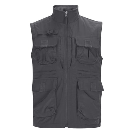 Womens Tank Tops- Cargo Vest for Women Casual Sleeveless Lightweight Outdoor Fishing Safari Travel Photo Vest with Multi Pockets Gray XXXL
