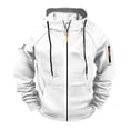 thumbnail image 2 of MHFRRA Sudadera con Capucha y Cremallera, Chaqueta con Cremallera Completa, Sudadera Ligera y Suave para Uso Deportivo Informal Al Aire Libre, Ajuste Cómodo Blanco, 2 of 4